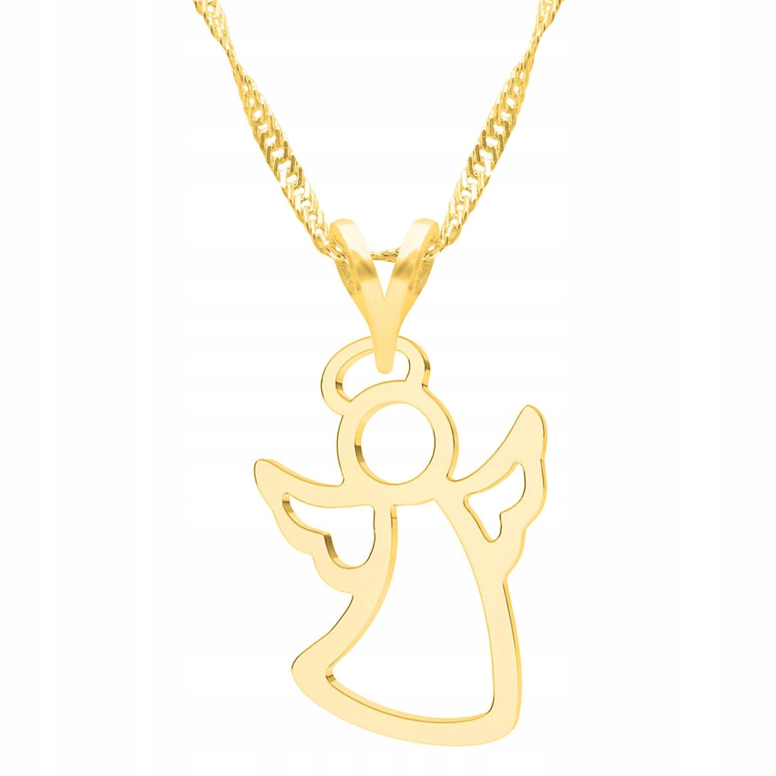 Zlatý náhrdelník Křídla Anděl Angel s andělem Postava Anděl Stříbro 925