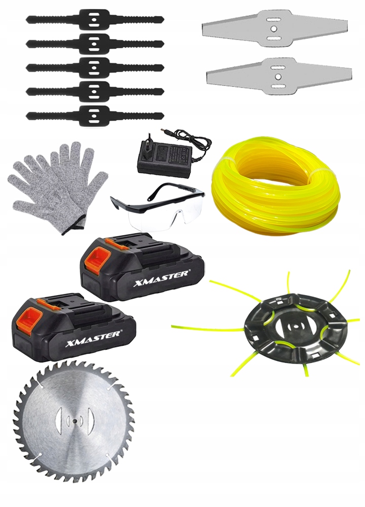 AKUMULATOROWA PODKASZARKA KOSA OGRODOWA WYKASZARKA TRAWY ZESTAW 600W 2x AKU Długość narzędzia 140 cm