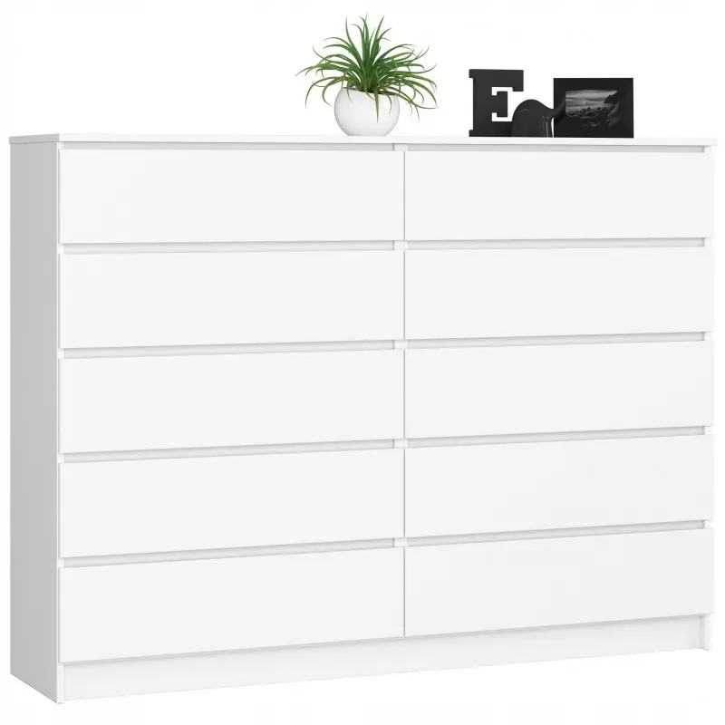 

Komoda Szafka Szafa 160cm 10 Szuflad Biała Duża