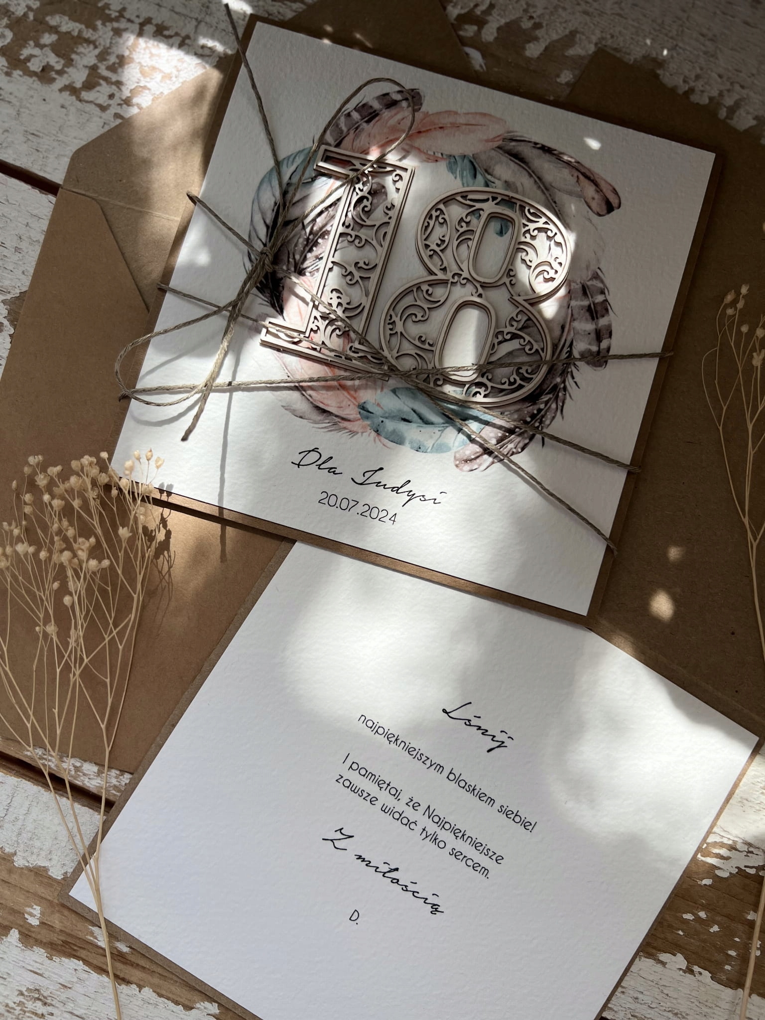 Personalizovaný dárek přání ručně vyrobené k 18. narozeninám, nápad na