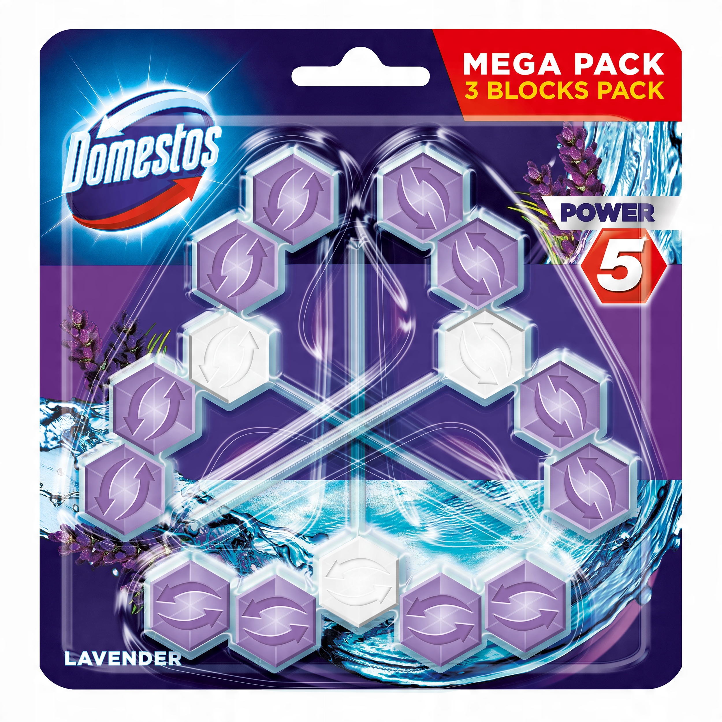 

Domestos Power 5 Zawieszka Wc Kostka Lavender 3szt