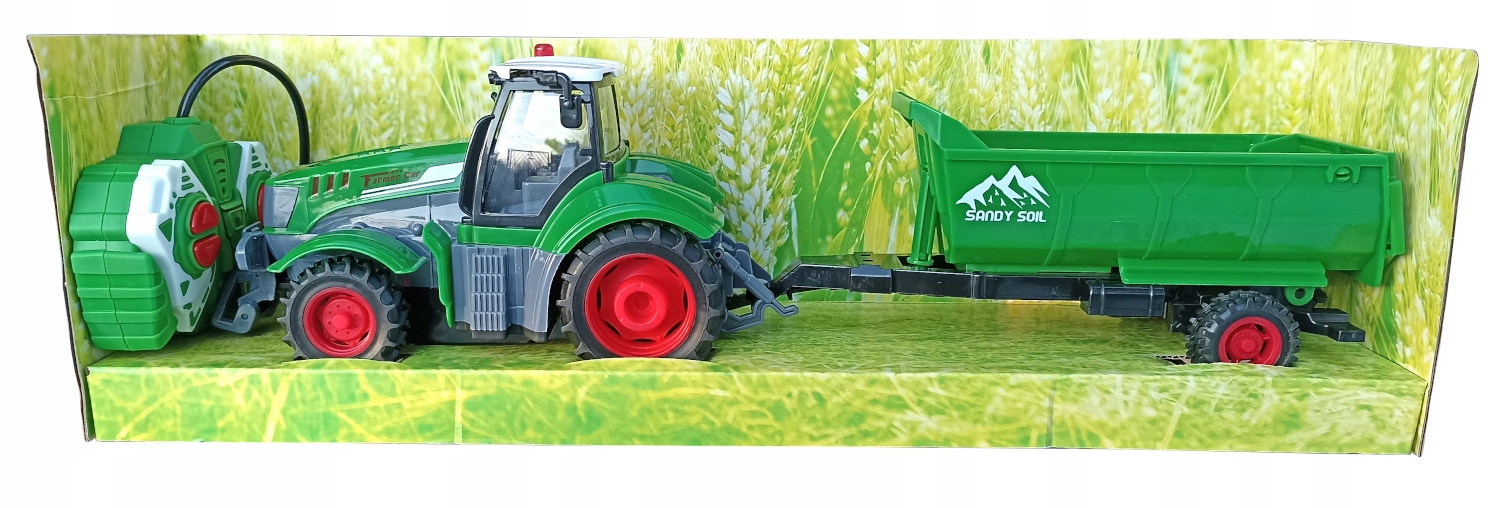 DUŻY TRAKTOR ZDALNIE STEROWANY AKUMULATOR ŁADOWARKA + PRZYCZEPA PILOT Marka For Fun