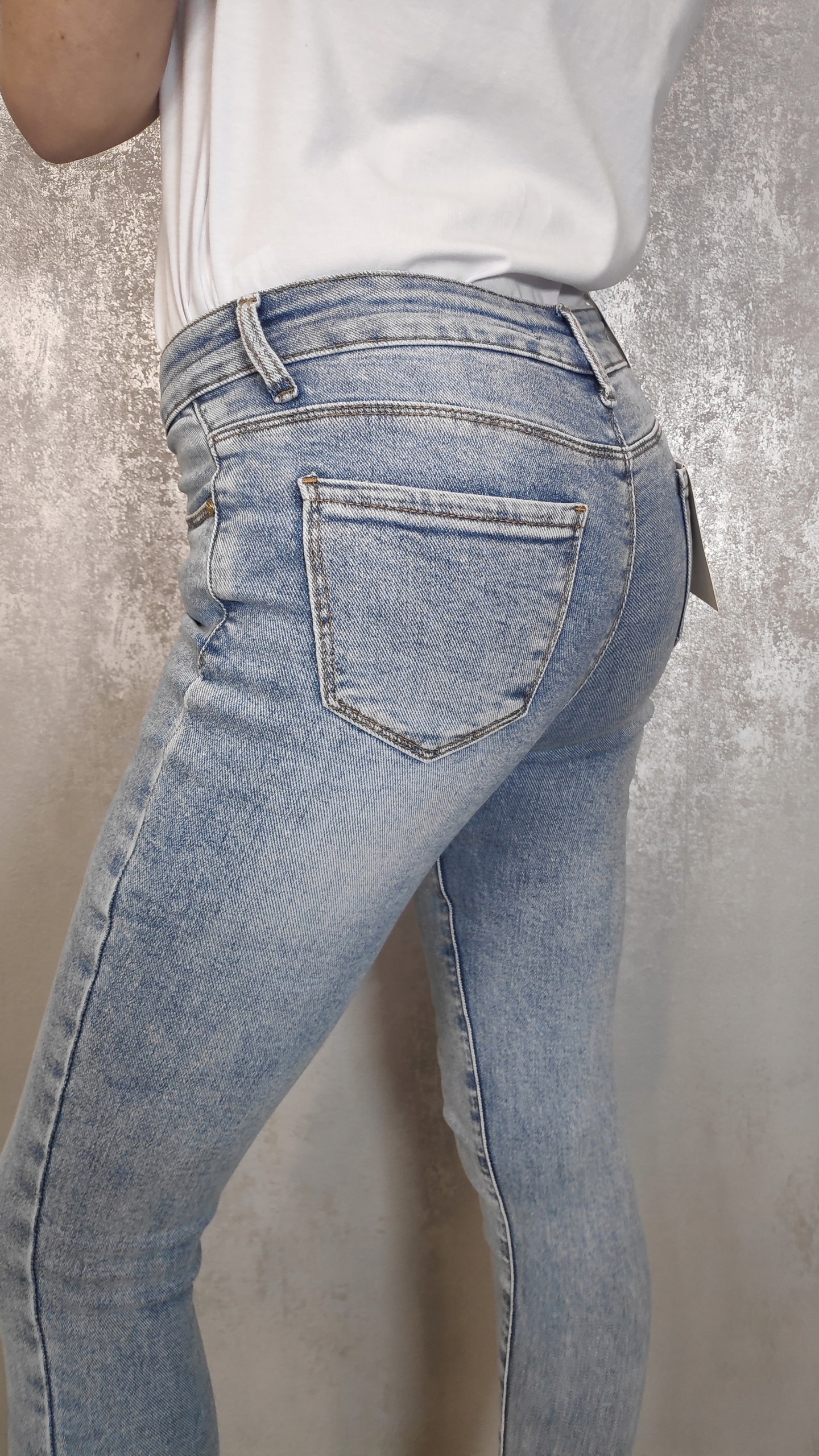 Jeansy damskie spodnie jeansowe rurki z nadrukiem Długość nogawki długa