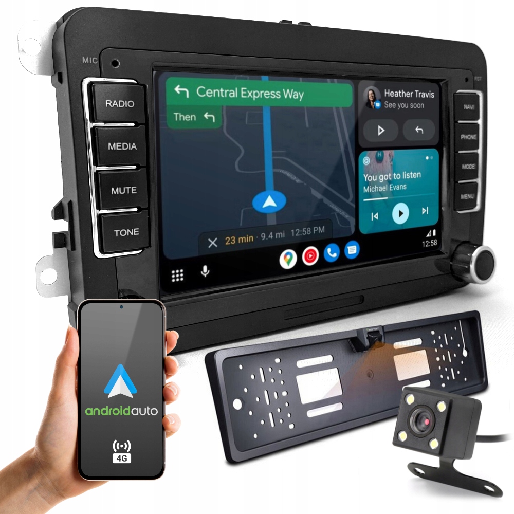 Rádio 4GB Ram Volkswagen 7" Gps navigácia Android WiFi Gsm 4G kamera