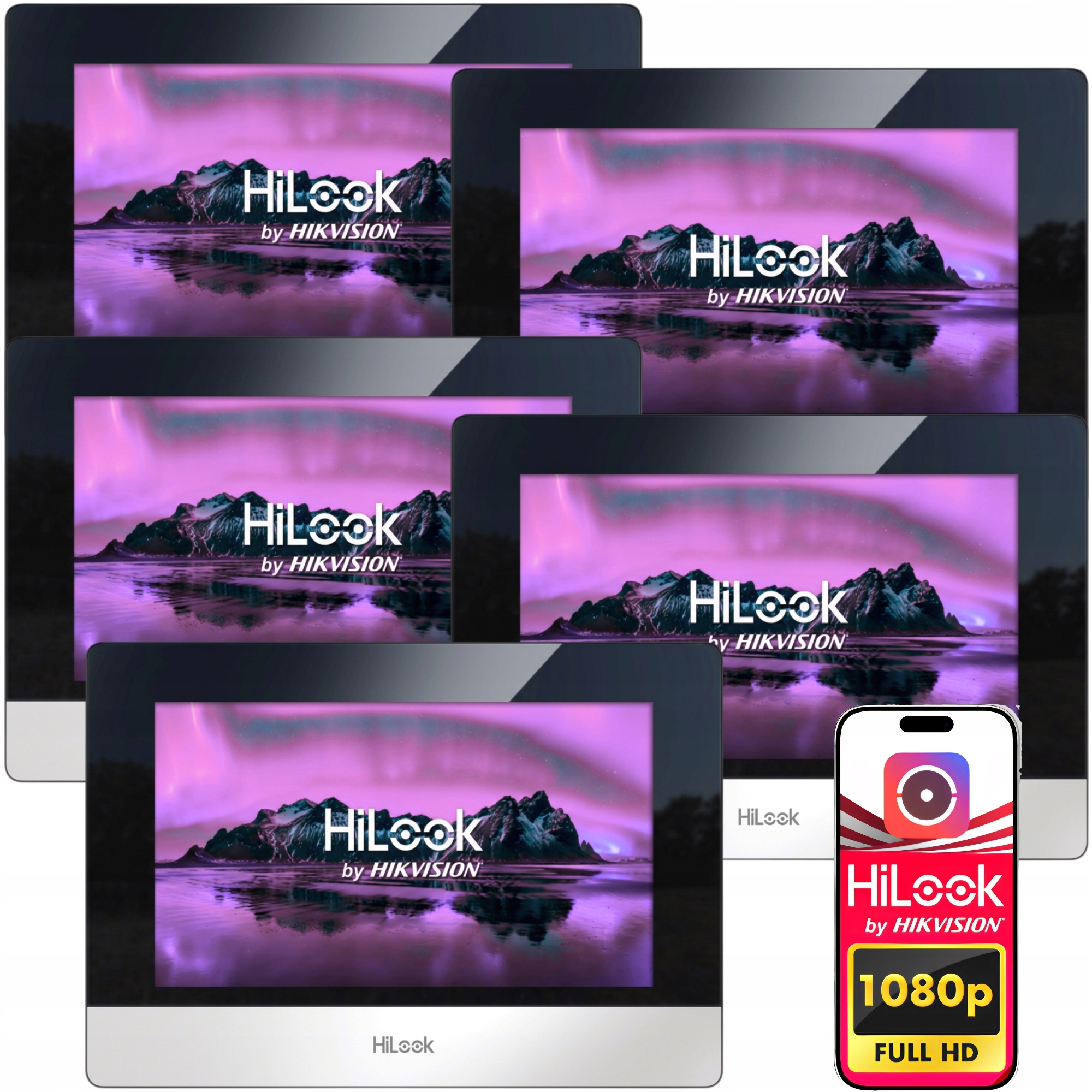 Wideodomofon 5x HD-VIS-02 Brama Furtka Aplikacja 2-żyły Hilook Brama Furtka