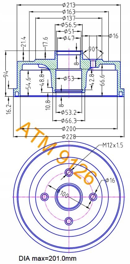 9126/ATM BEBEN HAM. OPEL CORSA C (+ABS) - TYL 9126