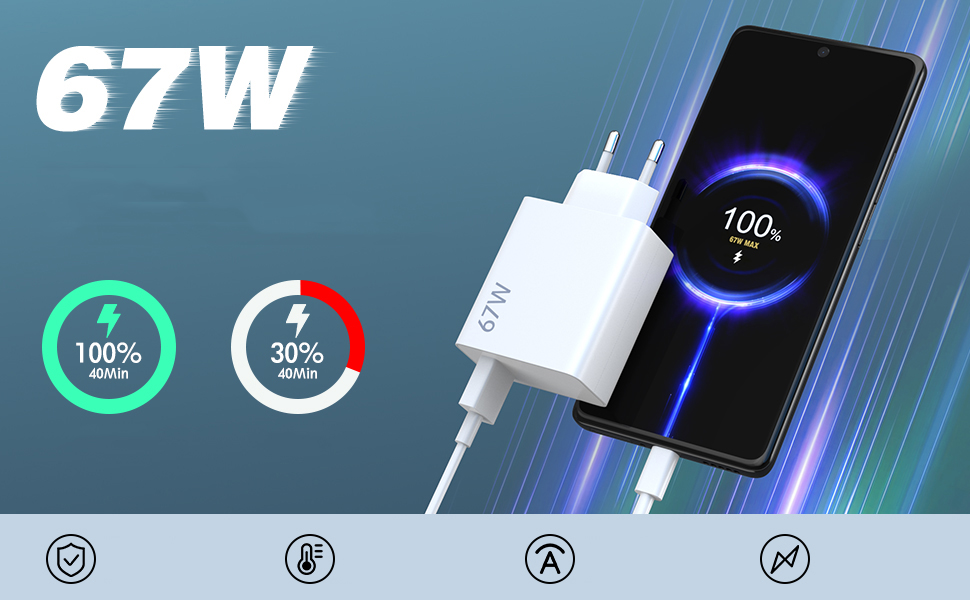 ŁADOWARKA SZYBKIEGO 67 W DLA XIAOMI 13 LITE 12 12S ULTRA REDMI NOTE 12 PRO Kod producenta 007EU6MA0
