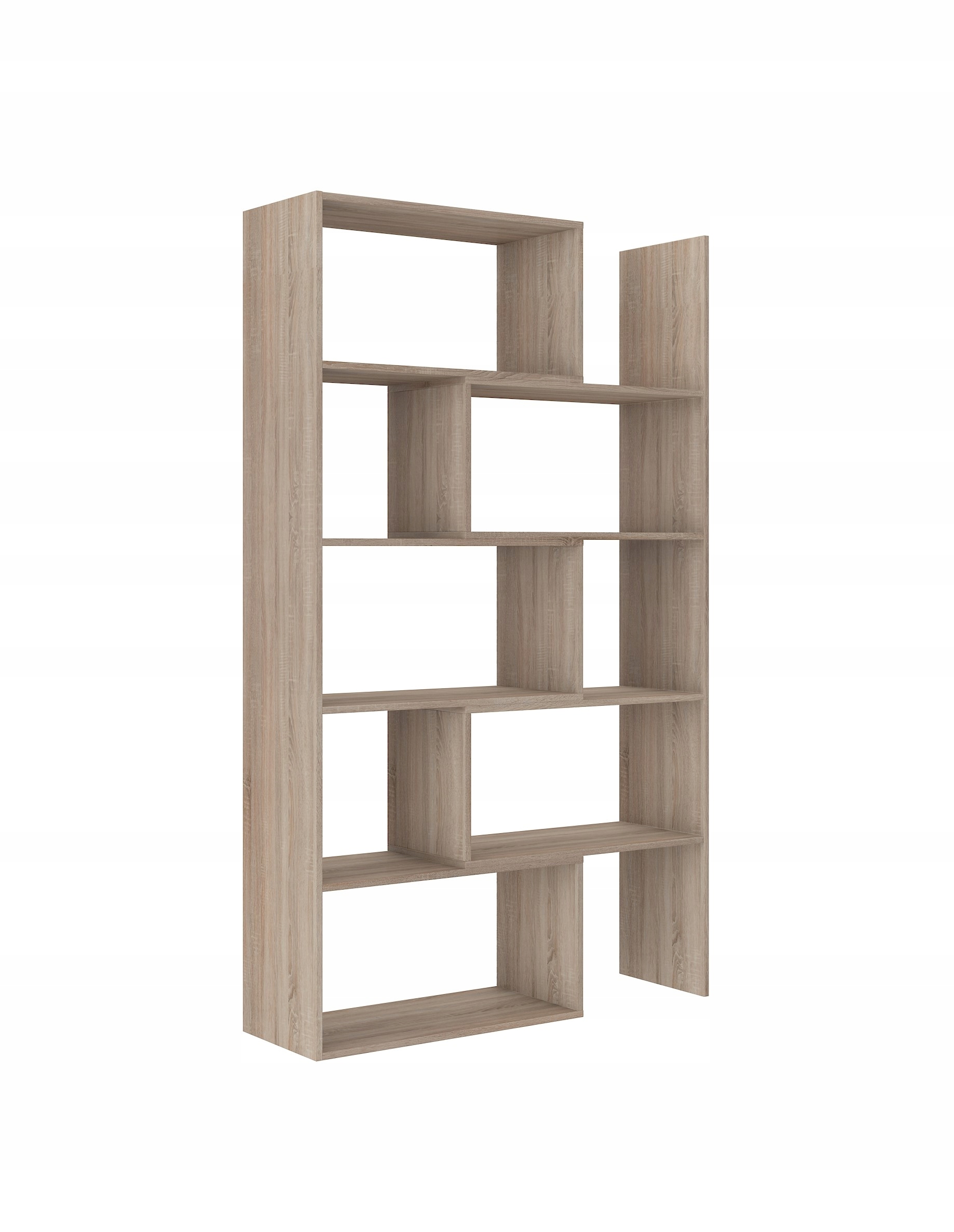 Moderní vysoký klasický regál do obývacího pokoje, nastavitelný, police Sonoma