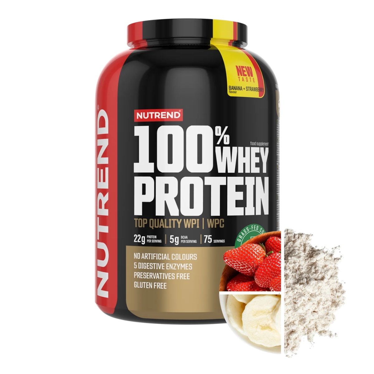 Protein Nutrend Wpc banánovo-jahodový prášek 2250 g