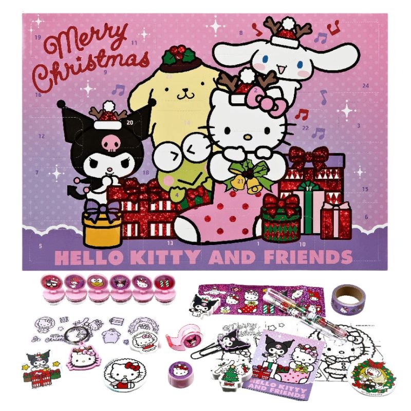 Адвент-календарь Sanrio Hello Kitty, 24 сюрприза: канцелярия, наклейки и пазлы, от 3 лет — фото 3