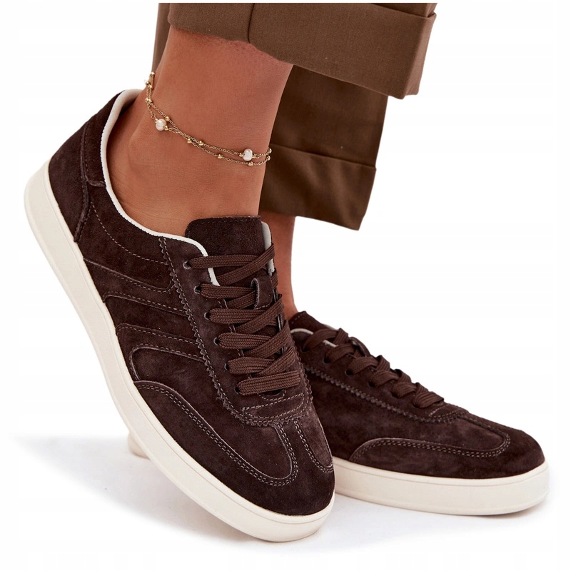 Dámské Nízké Tenisky Z Semišové Kůže Vinceza 95400 Čokoládové 37