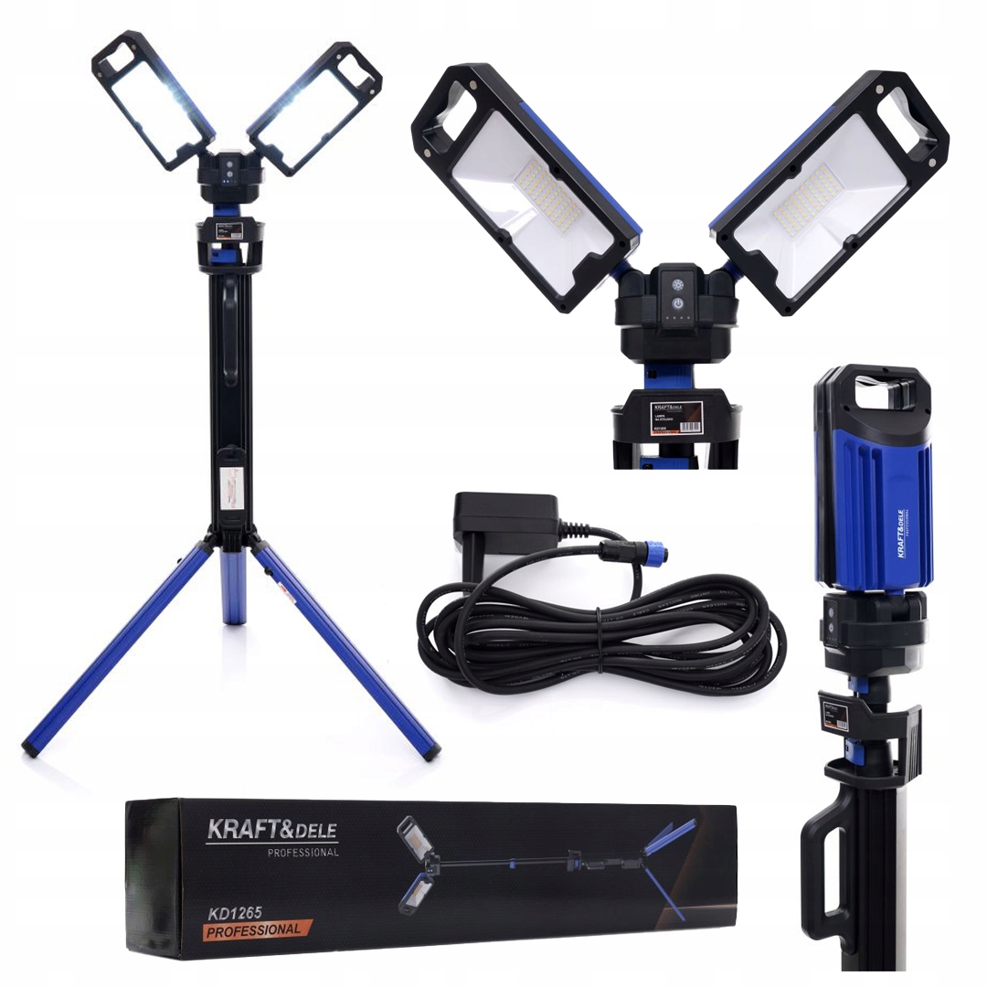 Lampa Robocza Budowlana Led Statyw Teleskopowy 5000 LM Akumulator IP54