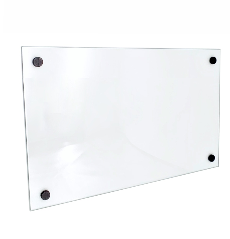 Tvrzený skleněný panel 50x75 průhledný FI6 Černé upevnění