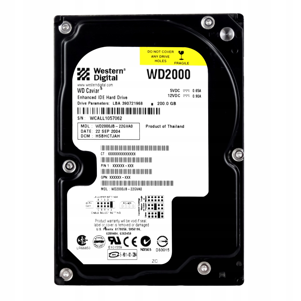 Wd Caviar 200GB 7.2K 8MB Ata 3.5'' WD2000JB-22GVA0