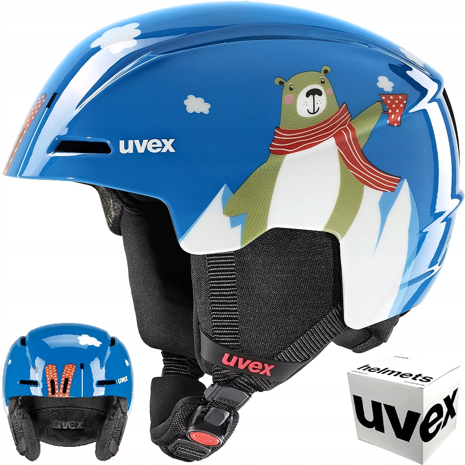 Dětská, lyžařská a snowboardová přilba Uvex Viti 51-55 cm, modrá barva