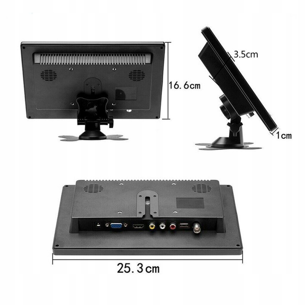 SAMOCHODOWY MONITOR LCD HD 10,1'' HDMI/BNC/VGA/AV Typ matrycy brak informacji