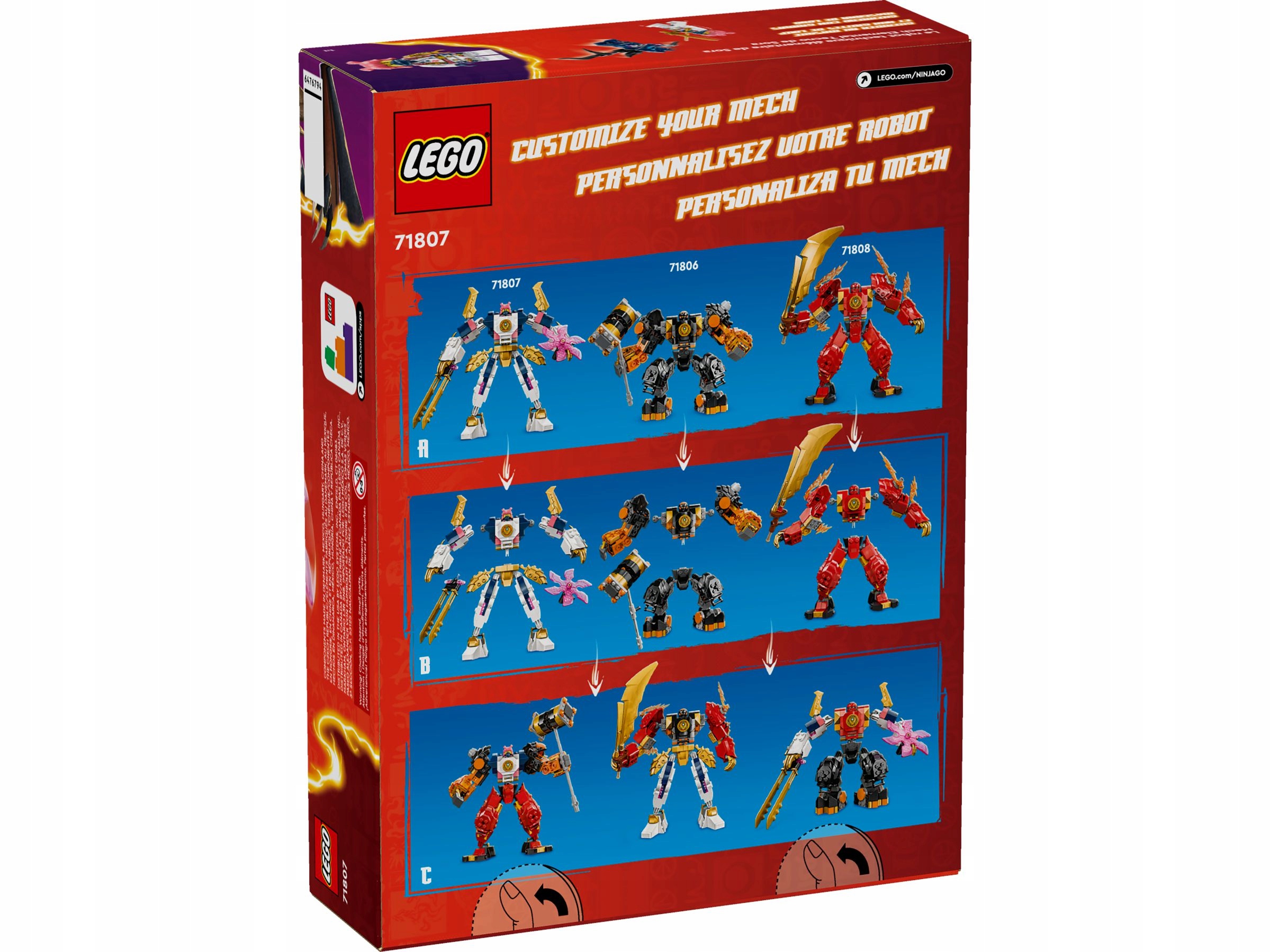 LEGO NINJAGO 71807 MECH ŻYWIOŁU TECHNOLOGII 7+ NOWY Marka LEGO