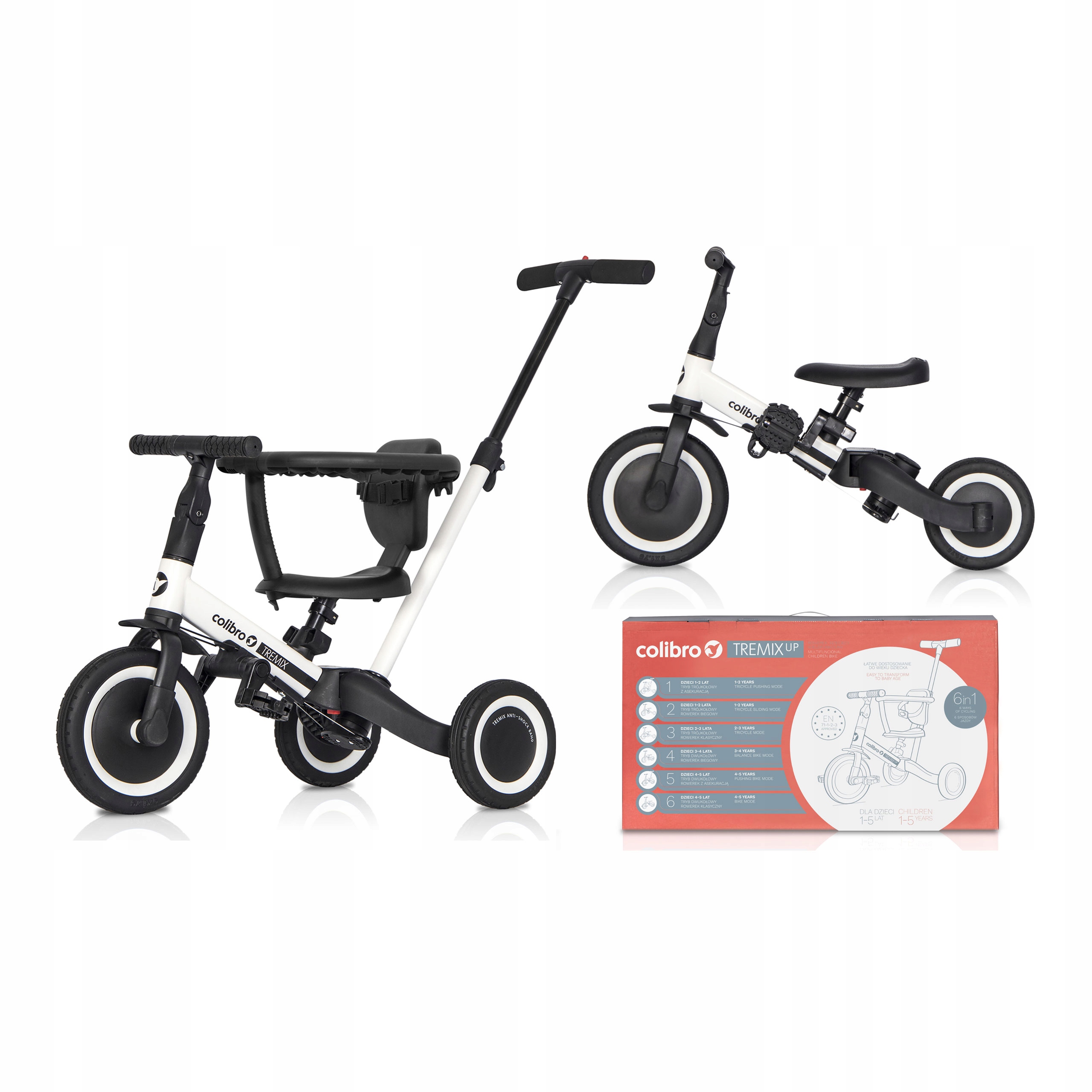 Pchacz jeździk rowerek dziecięcy Tremix Up 6w1 dla dziecka na roczek lekki