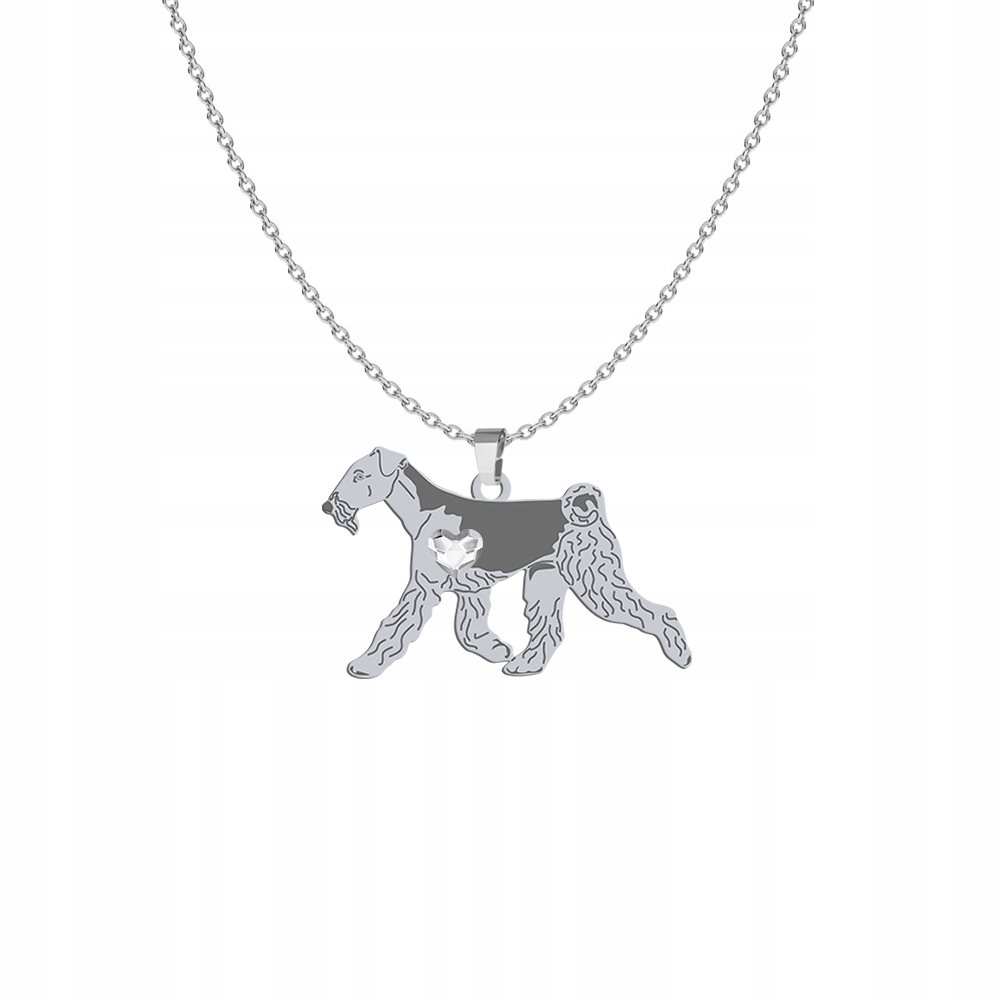 Stříbrný náhrdelník Airedale Terrier 925 Dárek Řetízek Gravírování Bonus