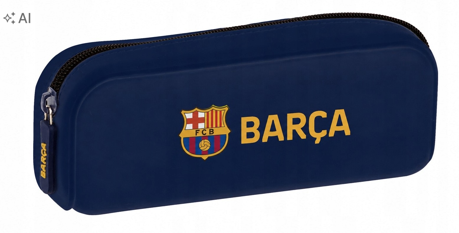 Fc Barcelona piórnik szkolny silikonowy Barca granatowy model 2026/2027 026