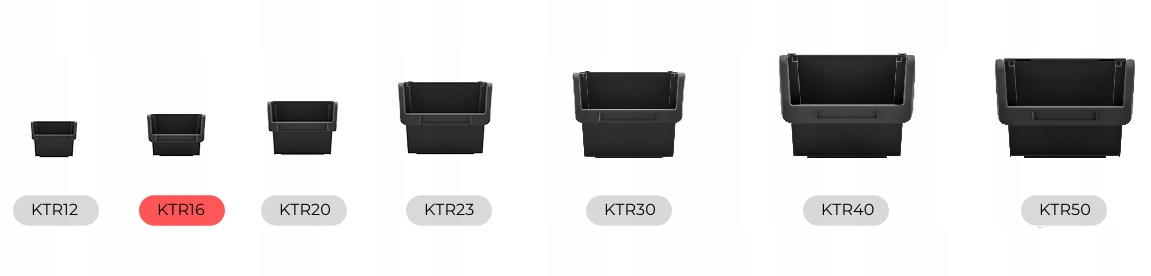 Zestaw pojemników magazynowych 33 szt. KTR16 Rodzaj pojemnik otwarty