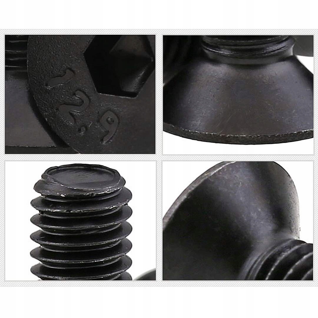 30 SZTUK ŚRUBY M4 16MM czarne z ŁBEM STOŻKOWYM Marka inna