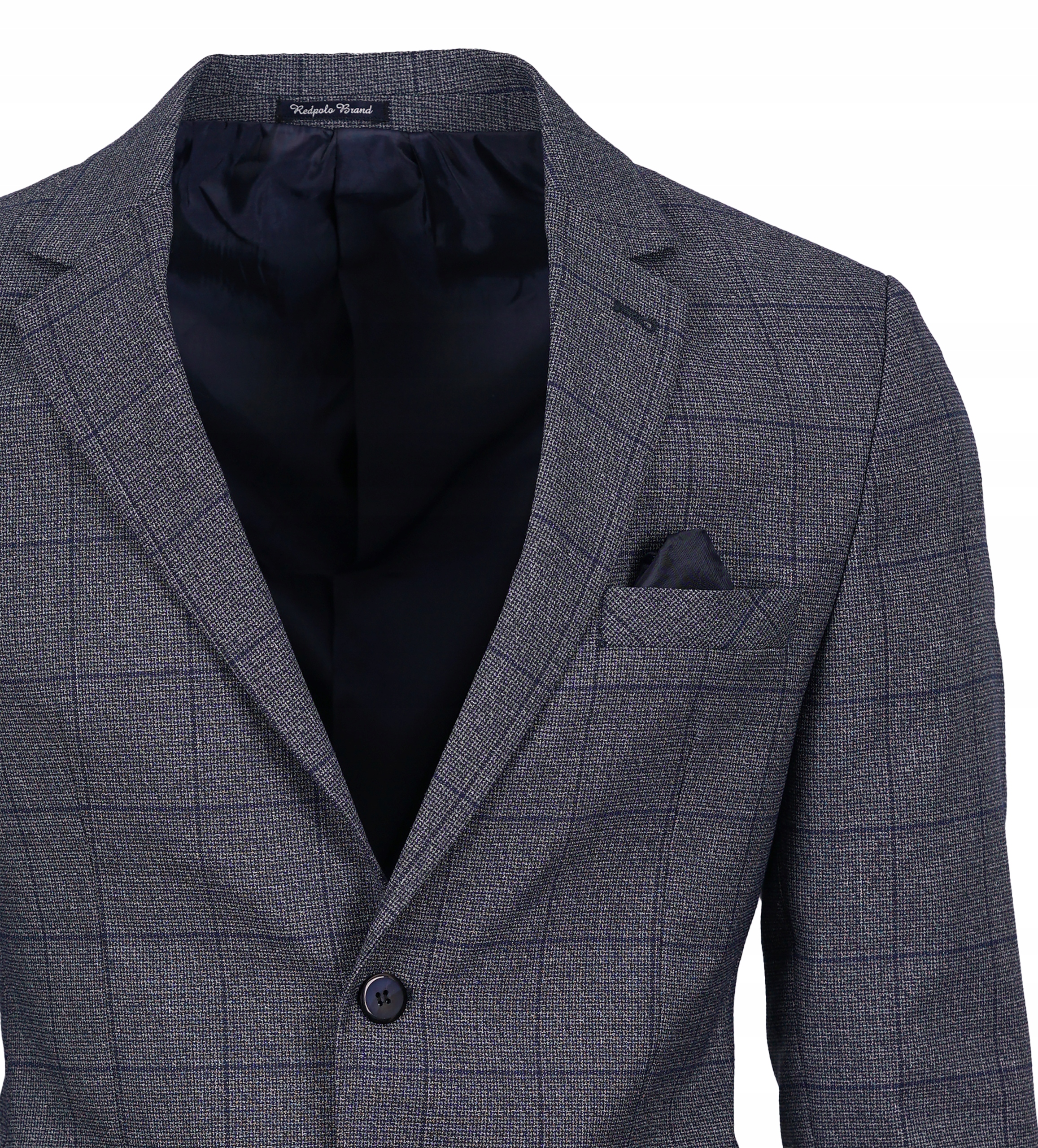 MARYNARKA MĘSKA GRANATOWA W KRATĘ WIZYTOWA ELEGANCKA CASUAL TURECKA 56