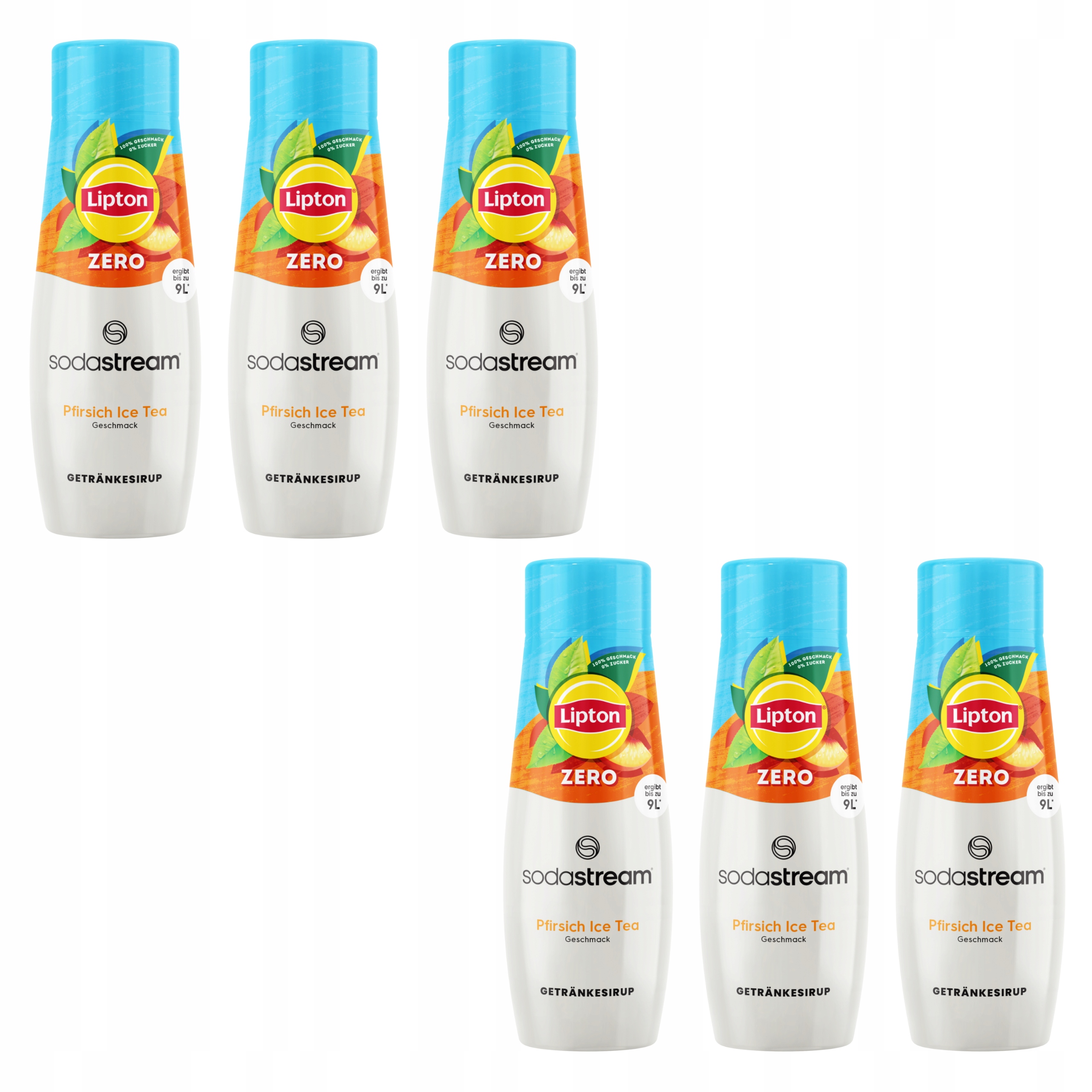 6 x Sirup do vody SodaStream Lipton Ice Tea Peach Bez cukru Čaj 440 ml