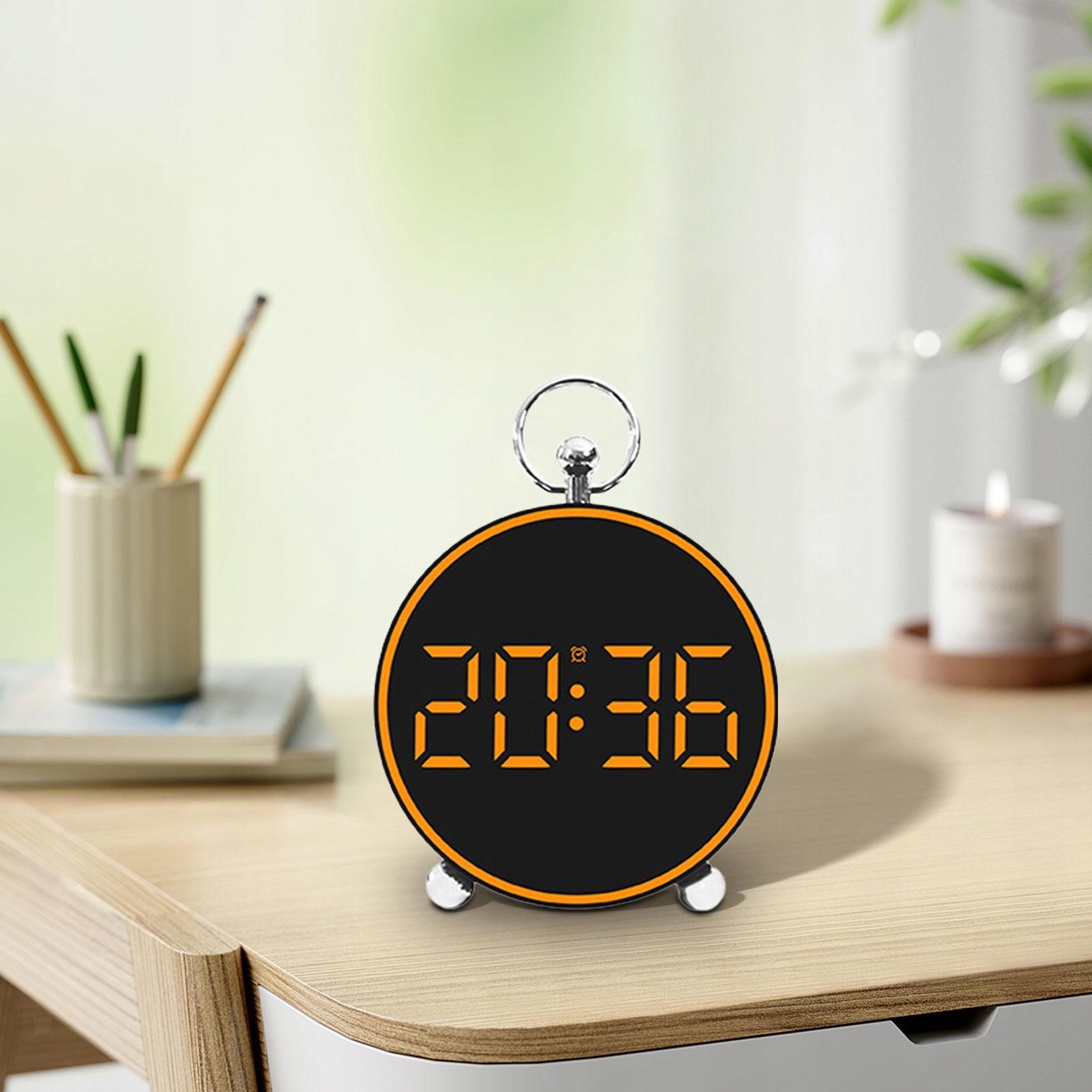 BUDZIK LED ELEKTRONICZNY CYFROWY TEMPERATURA GODZINA ALARM REGULACJA Kolor czarny