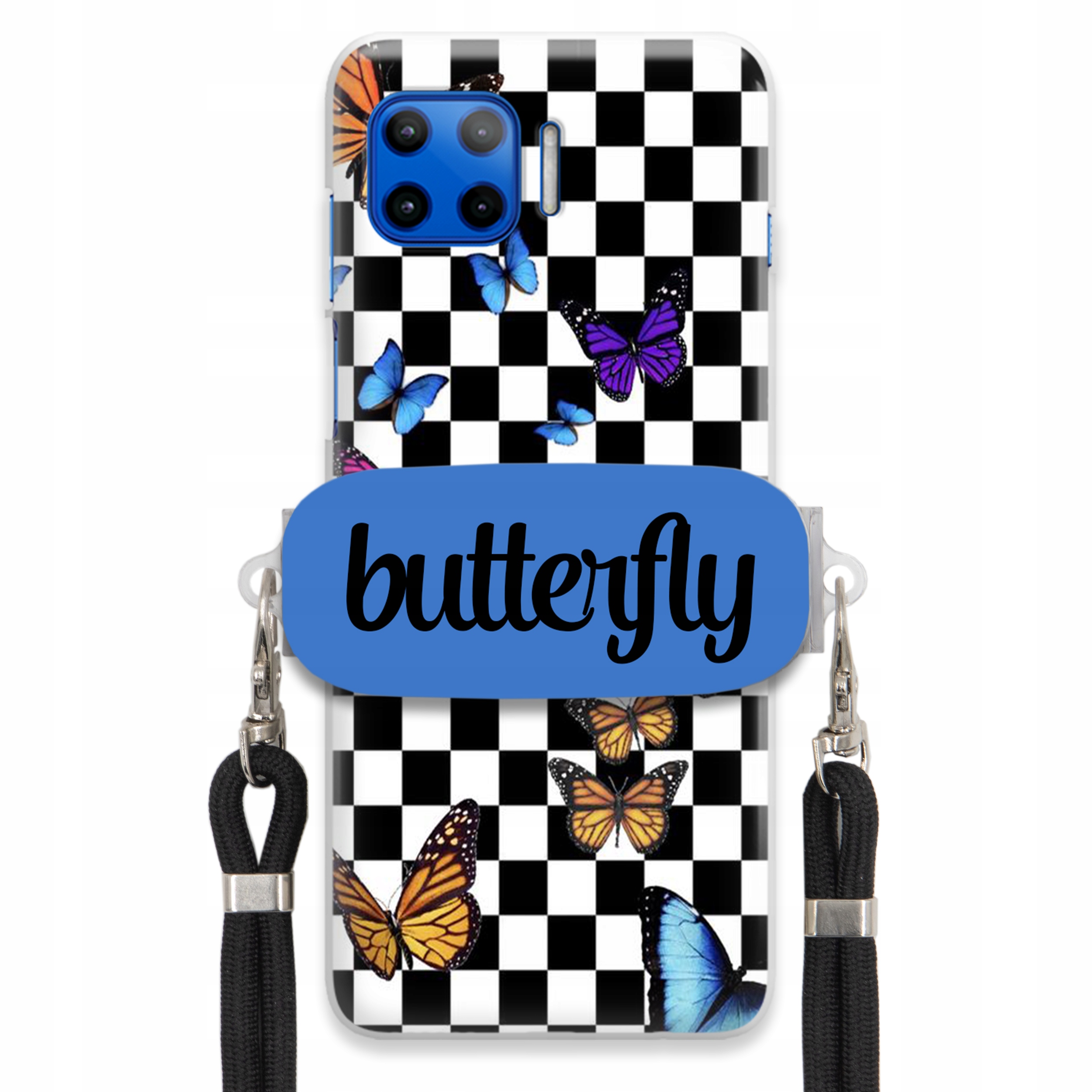 Pouzdro Pro Motorola G 5G Plus Case Obdélníkový Držák Vodítka Motýli