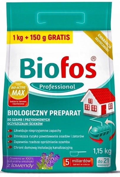 

Biofos Bakterie do Szamb i Oczyszczalni 1kg+150g
