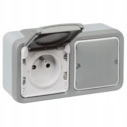 Netatmo Plexo hermetická connectovaná zásuvka 16A, šedá Legrand 069796