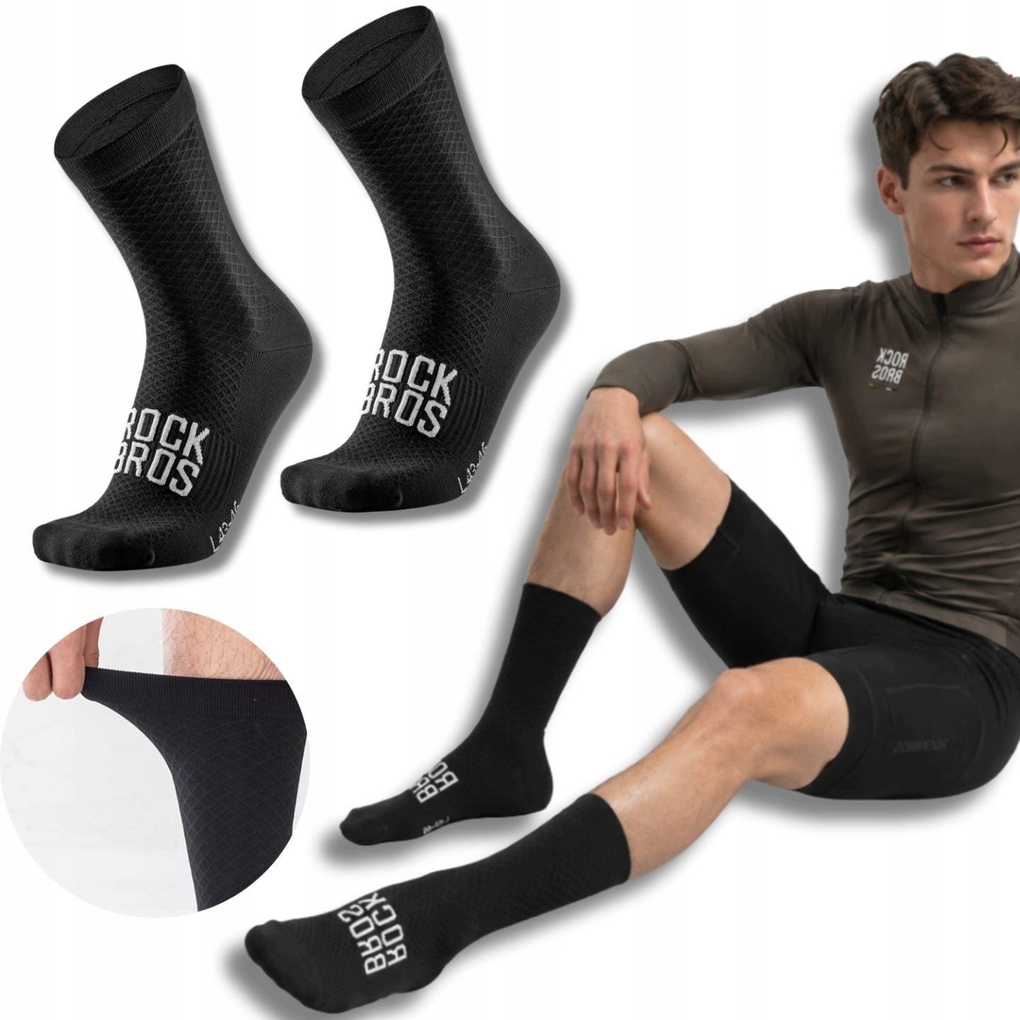 Skarpetki Rowerowe Męskie Damskie Sportowe Oddychające 36-38CM Mtb Rockbros