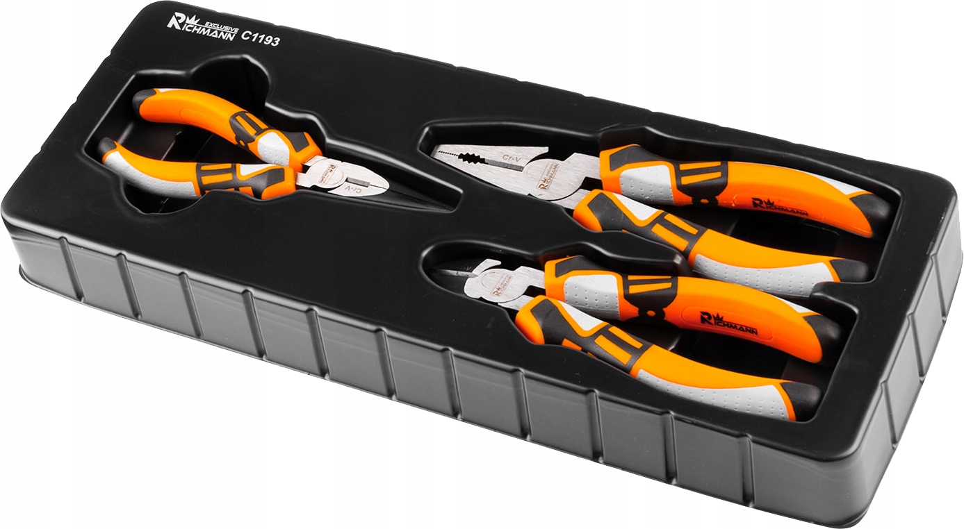 WKŁAD 3el. SZCZYPCE KOMBINERKI PROSTE TNĄCE ZESTAW Marka RICHMANN