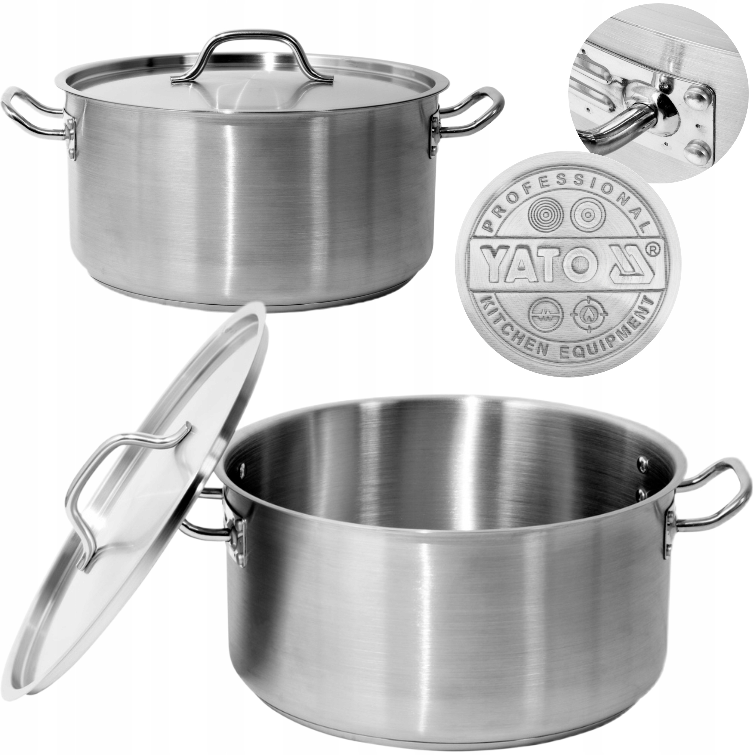 Yato Gastro Hrniec Nízky S Pokrievkou Nerezová Oceľ 36X18CM 18,3L YG-00044