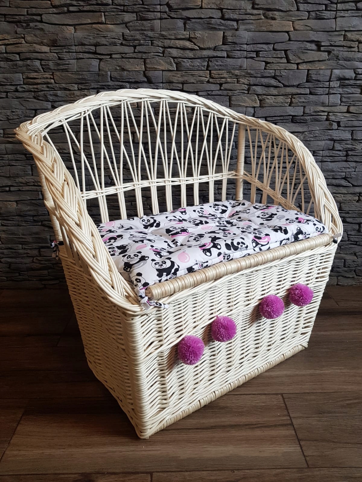 Ławka wiklinowa sofa kufer skrzynia PODUSZKA Szerokość mebla 36 cm