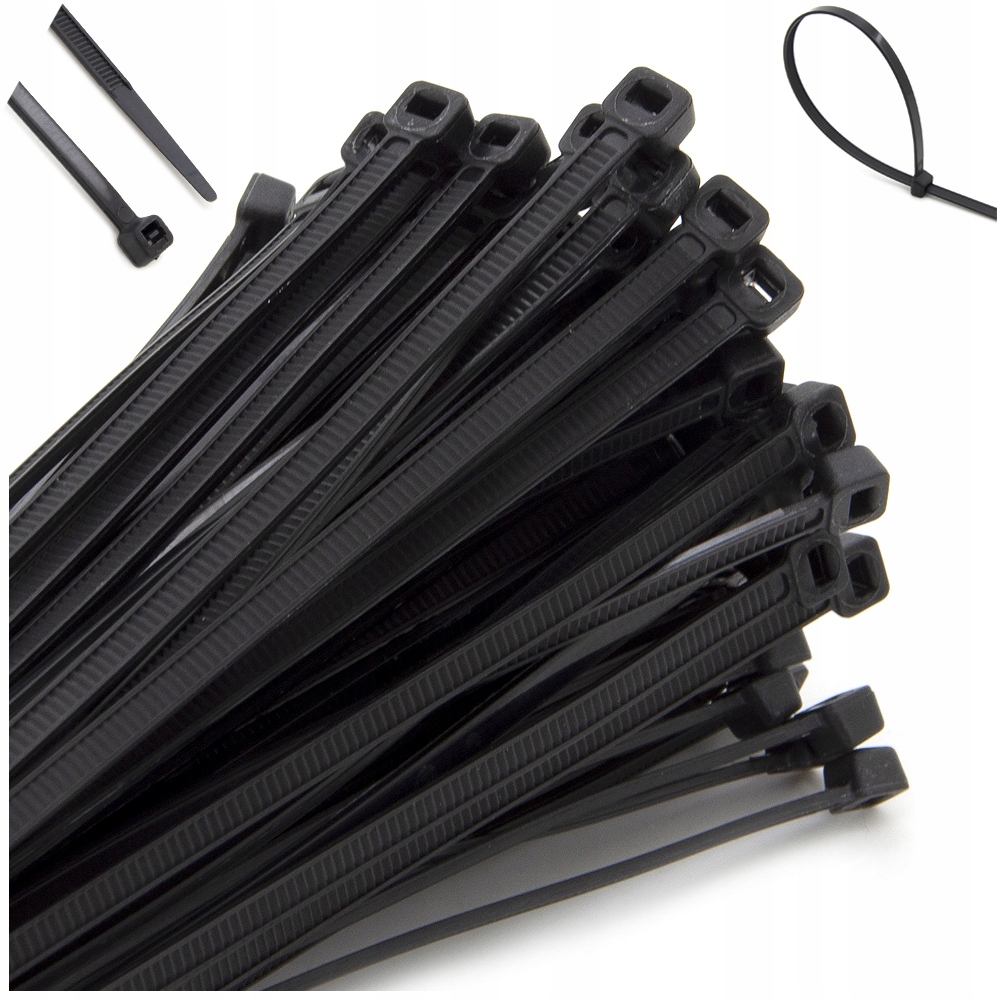 

Opaski Kablowe Plastikowe Czarne 7,5x450 100szt Uv