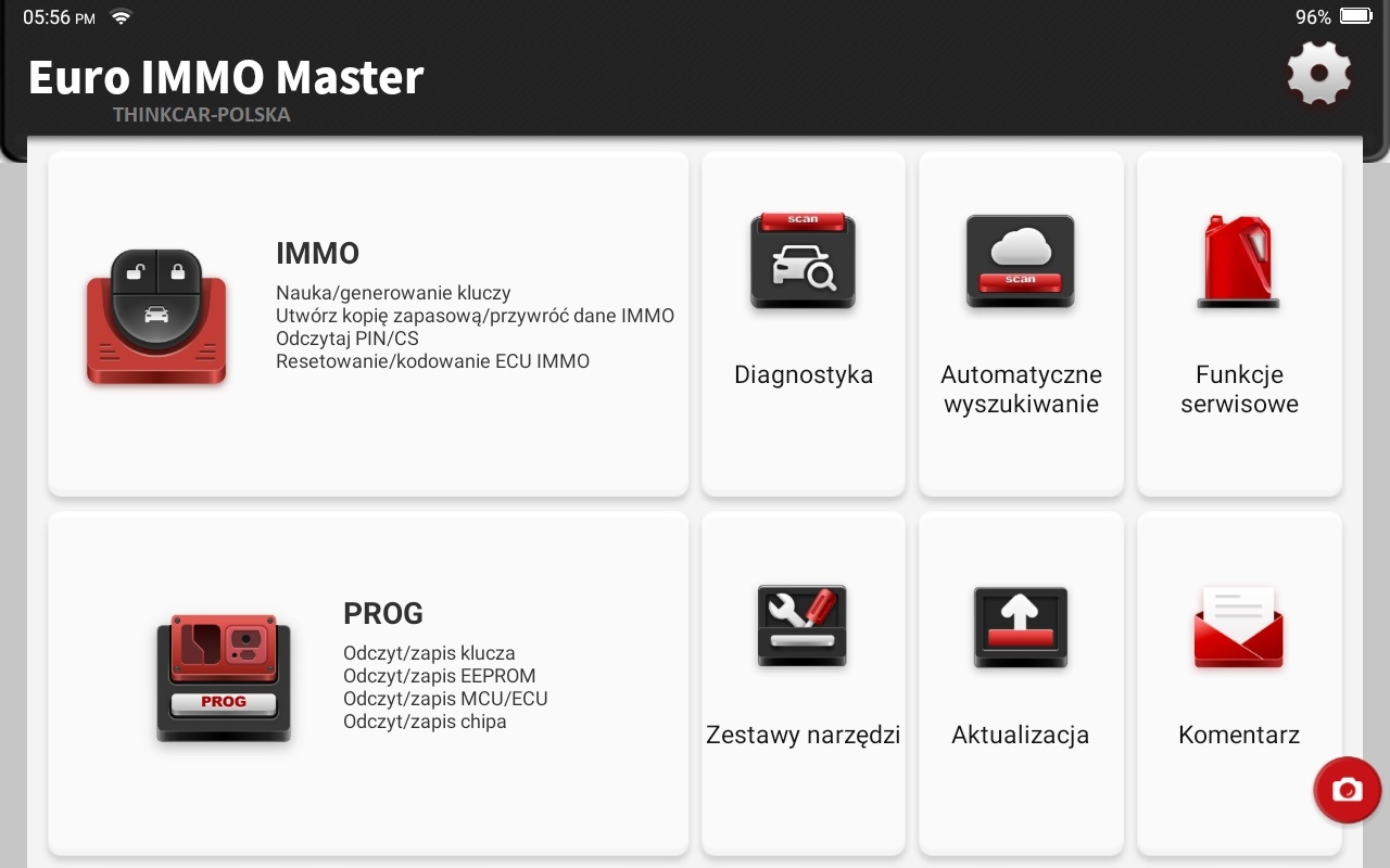 THINKTOOL EURO IMMO MASTER+X PROG Funkcje immo PL Kod producenta THINKTOOL EURO IMMO MASTER + PROG 2