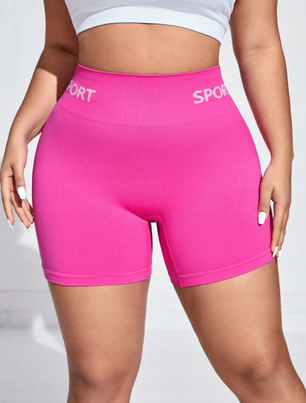 Legginsy Sportowe Krótkie Różowe Plus Size 46 Łgl