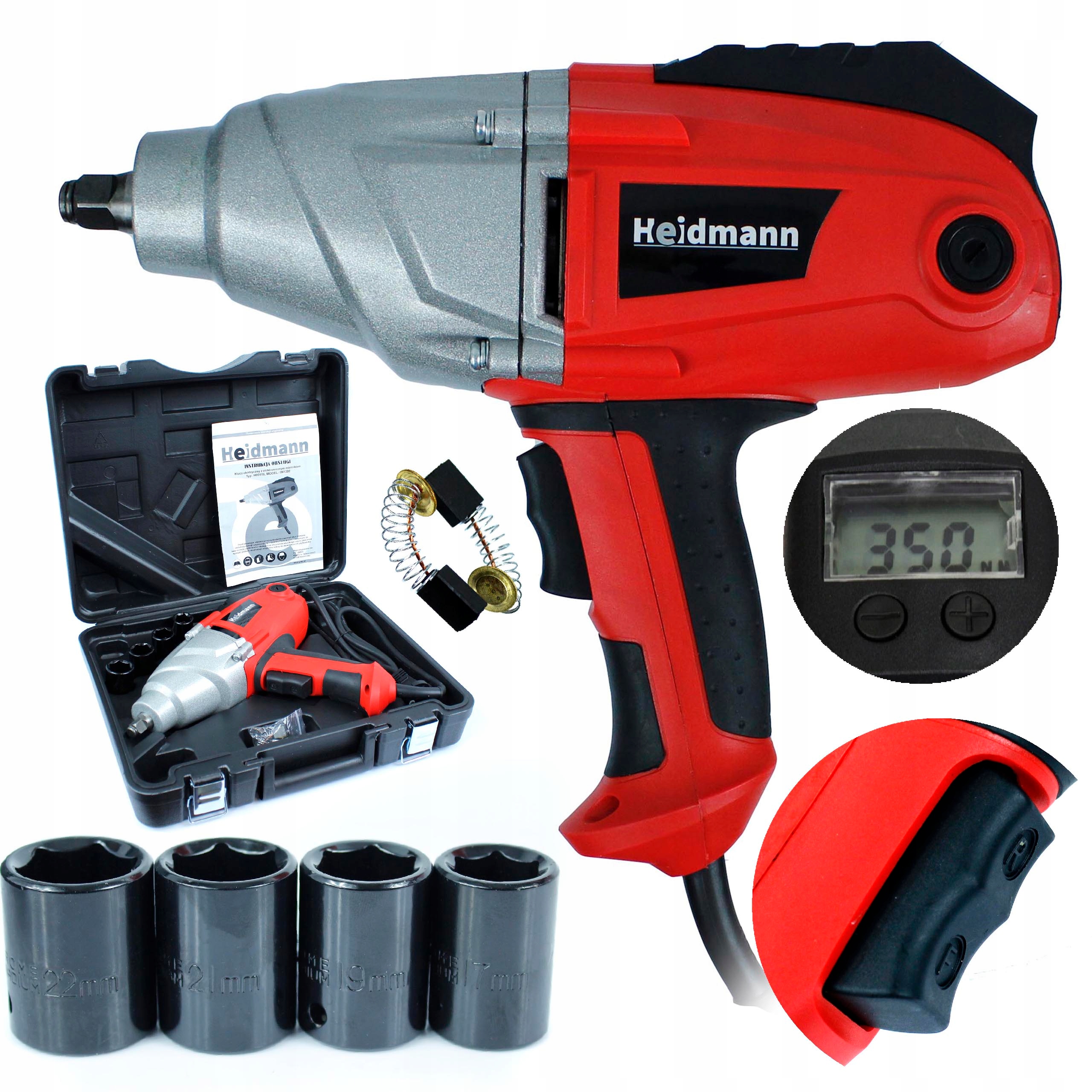 Rázový Uťahovák 800 Nm LCD 1/2 Nástavce