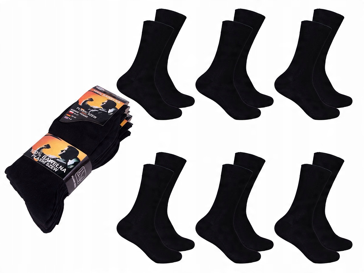 

6x Skarpety Męskie Garniturowe 100% Bawełny 39-42