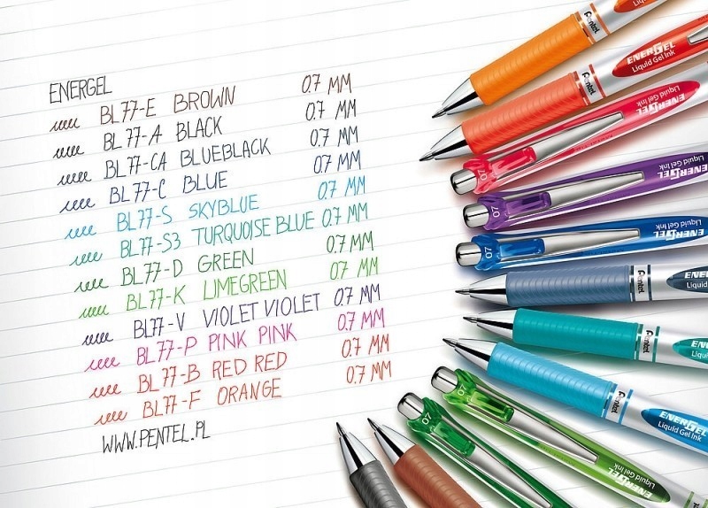 Pióro kulkowe Pentel Energel 0,7mm BRĄZOWY Kod producenta BL77-EX