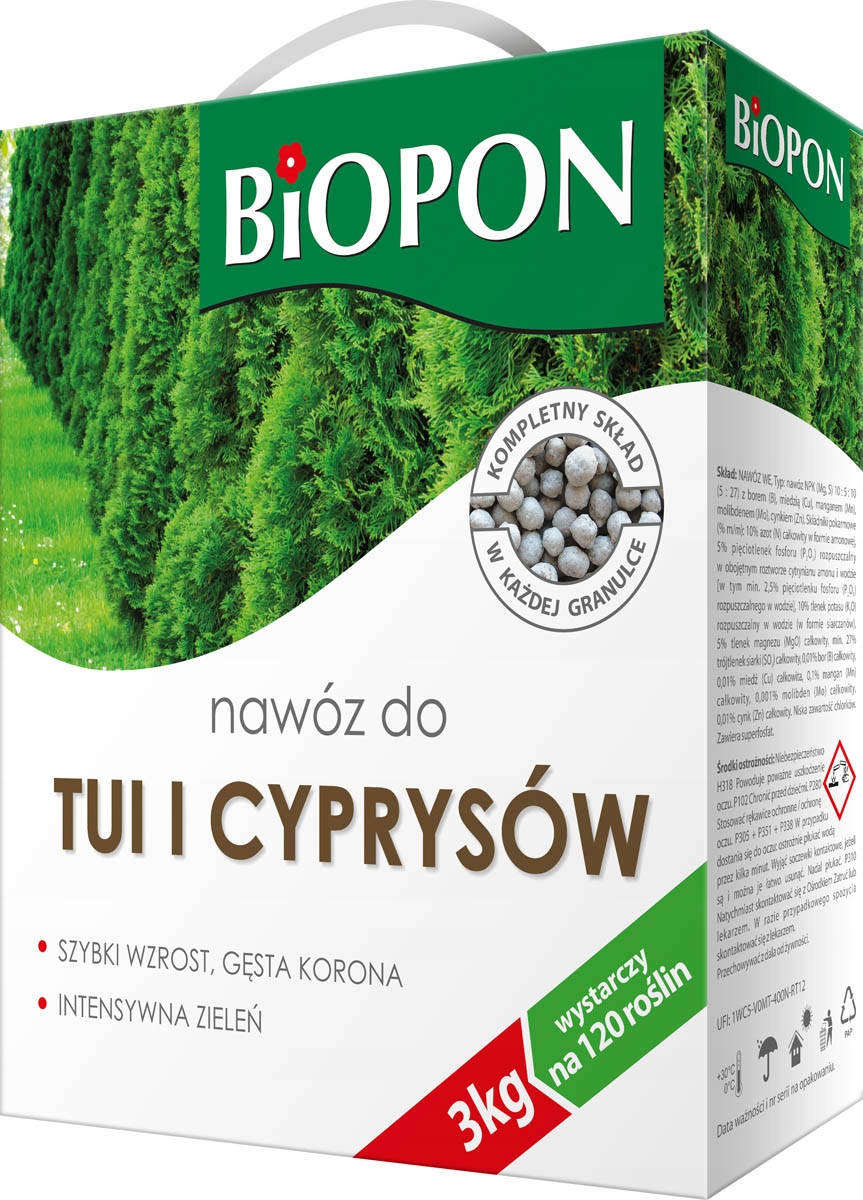 

Biopon Nawóz do tui cyprysów Szybki Wzrost 3kg