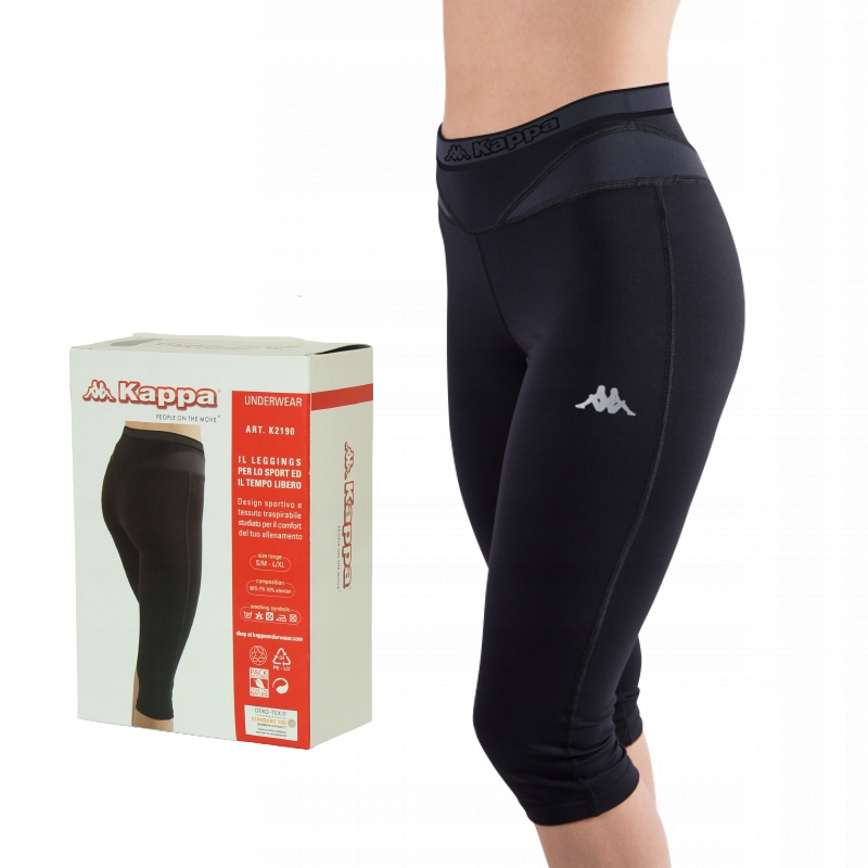 Legginsy Kappa Fitnes 3/4 r. S/m czarne