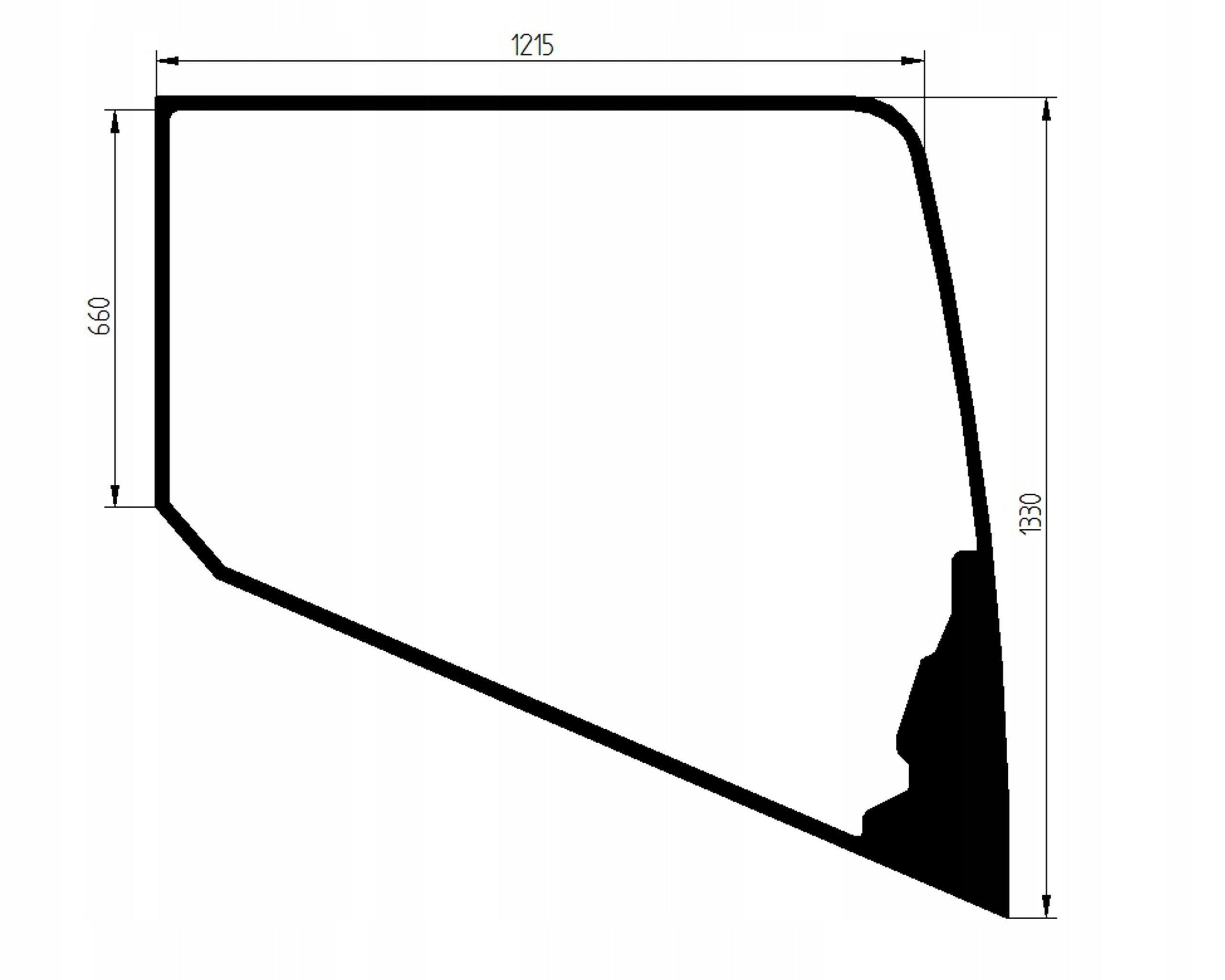 sklo bagr Cat boční pravé úzké 353-1936
