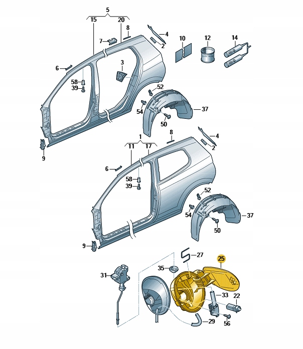 KLAPKA WLEWU PALIWA VW Golf VI ASO Color needs painting