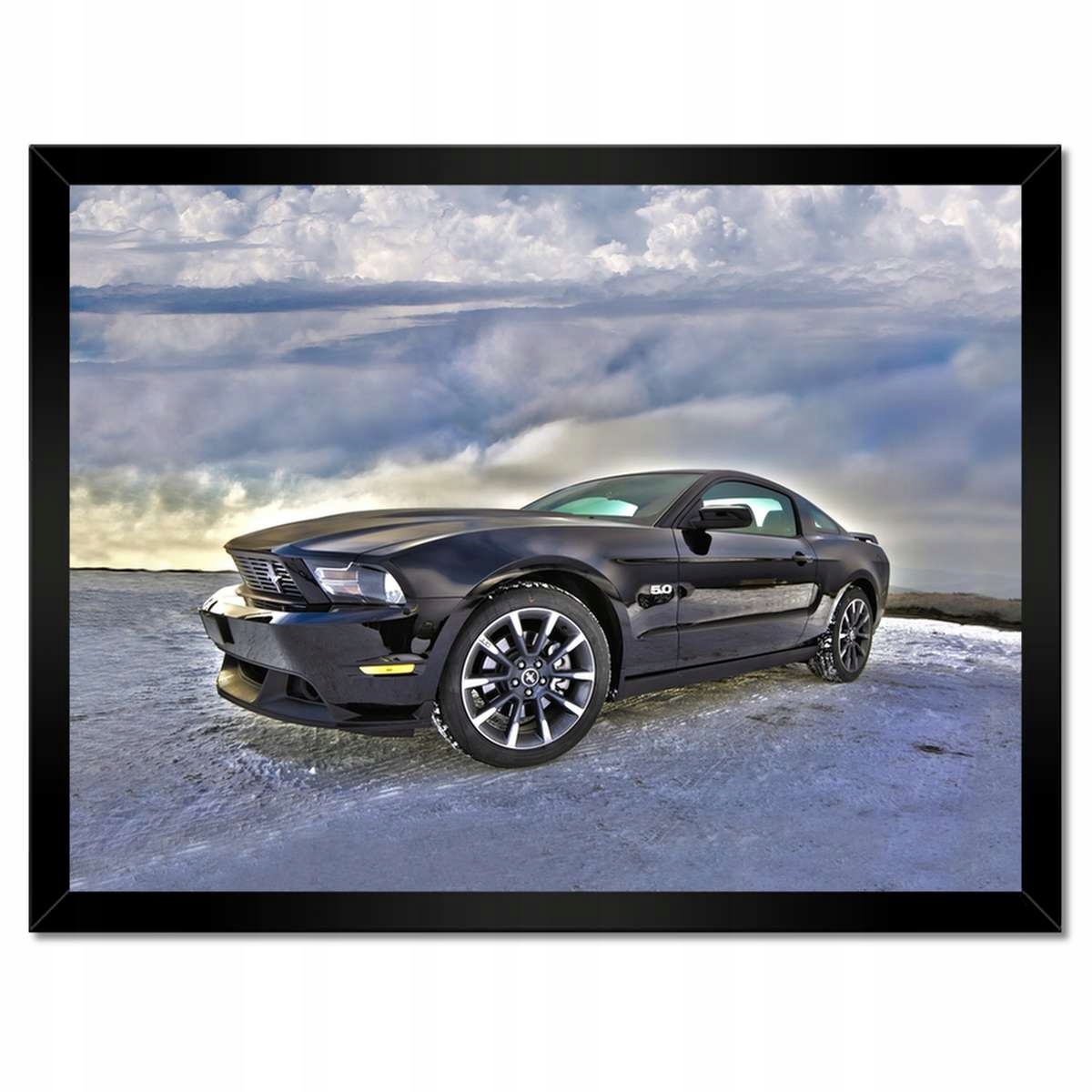 Plakáty v rámu 40x30 Ford Mustang na sněhu Auto Klasika vyrobeno v Usa
