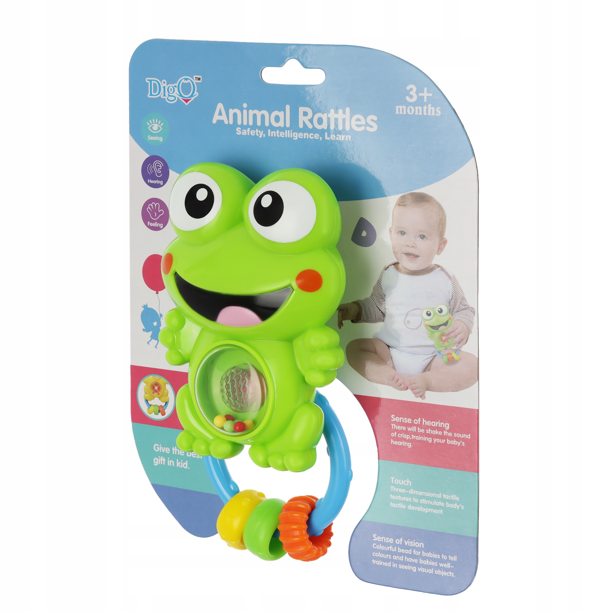 MUZYCZNA GRZECHOTKA INTERAKTYWNA ŻABKA GRYZAK ŻABA Szerokość produktu 8 cm