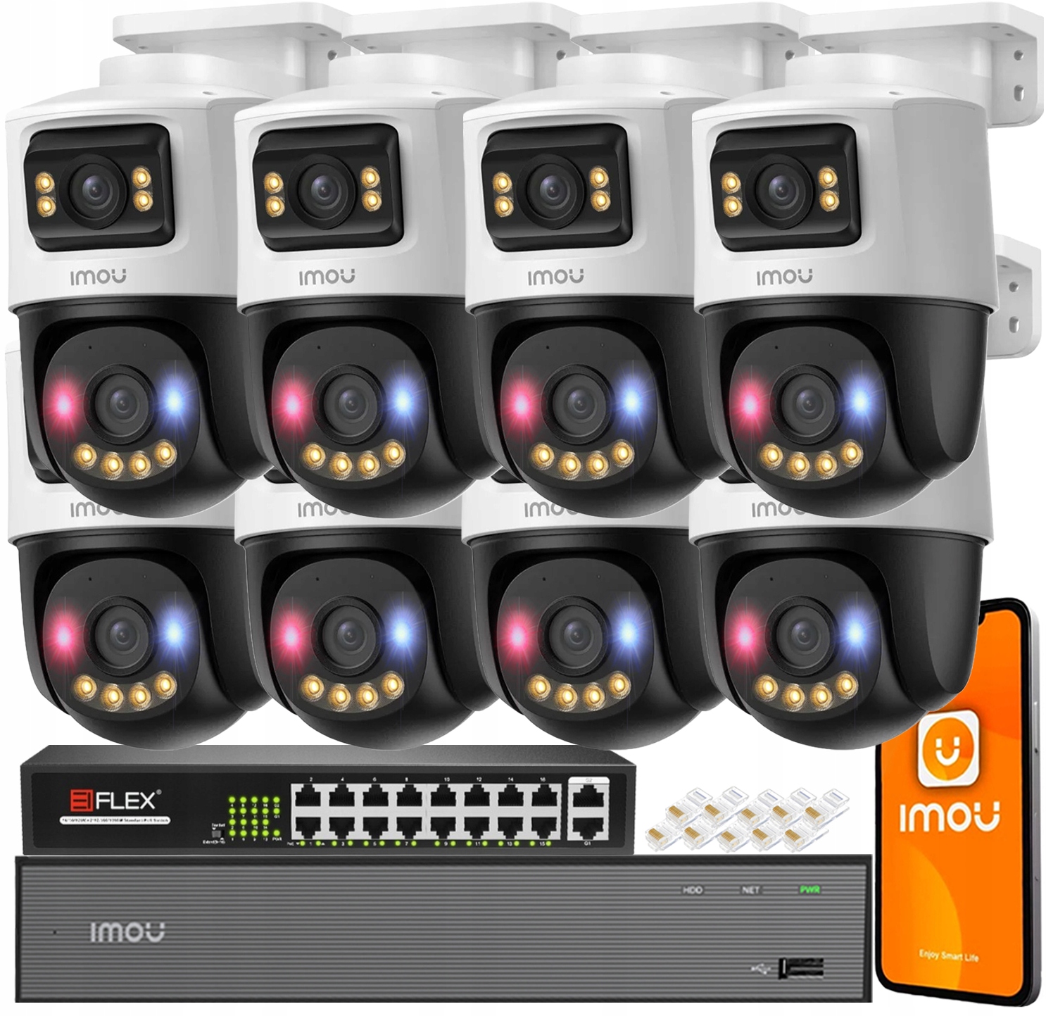 Sada 8 monitorovacích kamer 10Mpx (5Mpx 5Mpx) IPC-PS70FP-10M0 Imou Audio Led