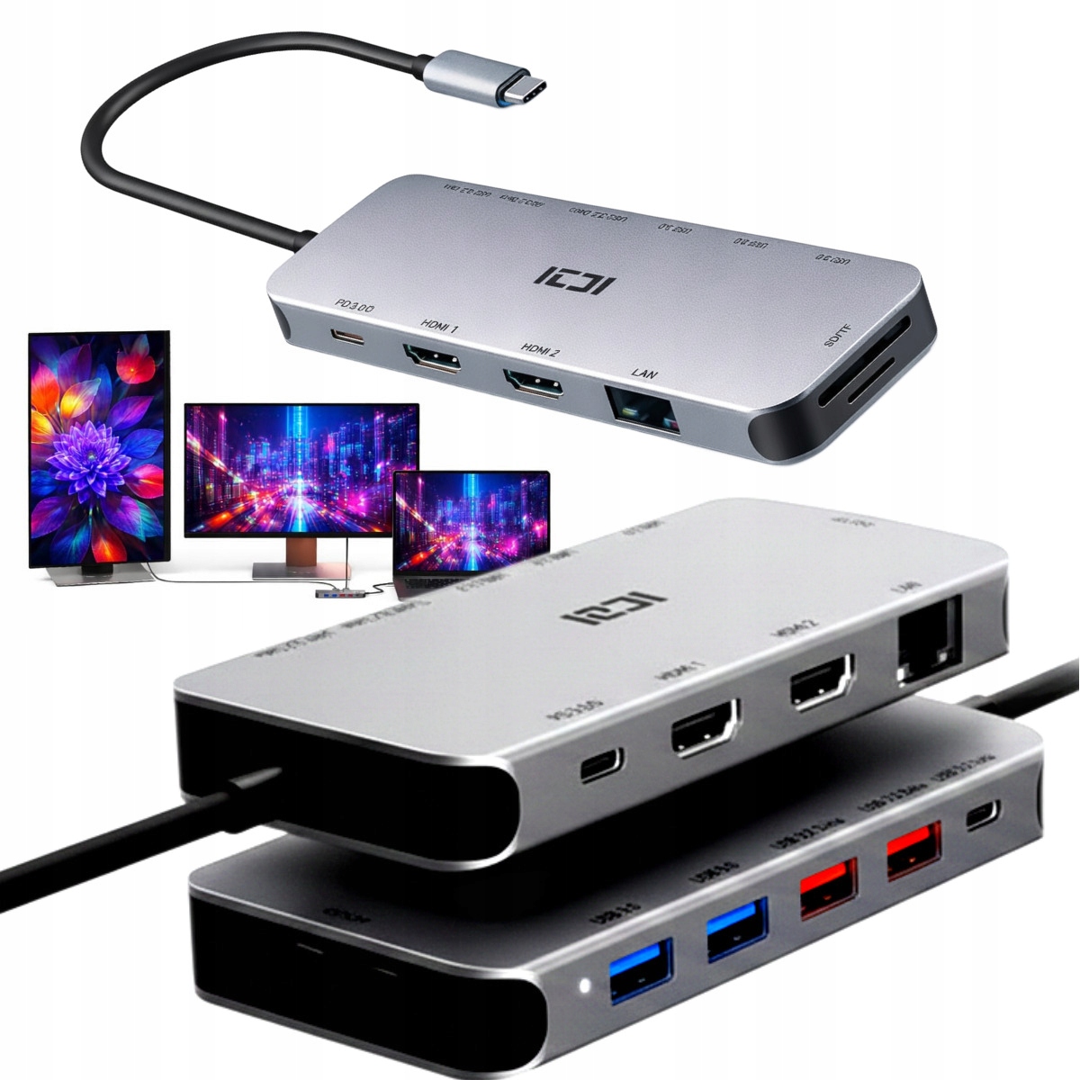 Usb-c dokovací stanice pro notebook MacBook M1 Air Pro Hdmi obrazový adaptér